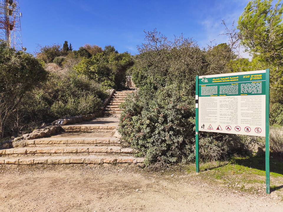 תחילת המסלול המעגלי בשמורת המסרק