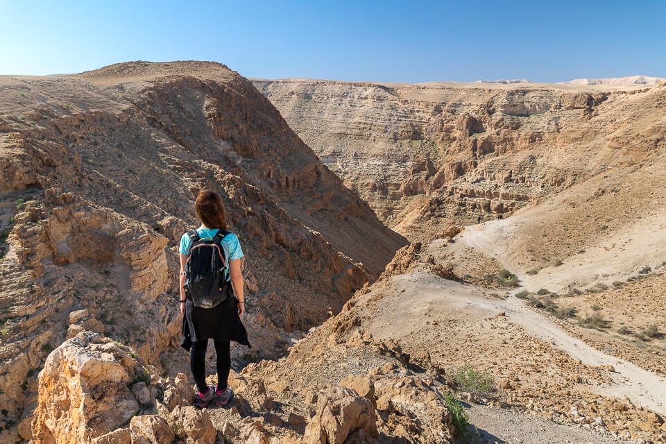 תחילת המסלול המעגלי משאש מורבעת בקניון נחל דרגה