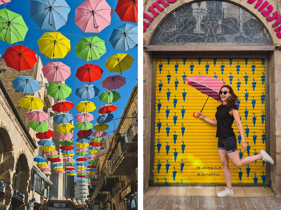 רחוב המטריות בירושלים מסמן את בוא הקיץ